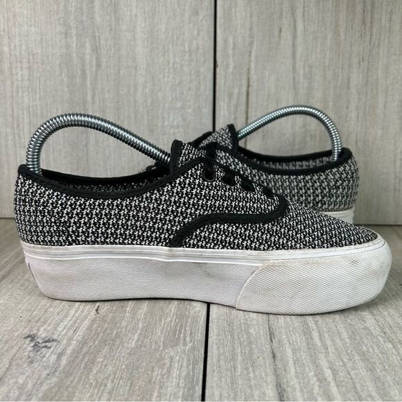 Vans Authentic Platform 2.0 Black White Plaid Chunky Sneaker Shoe Women Size 6.5 - Picture 4 of 10